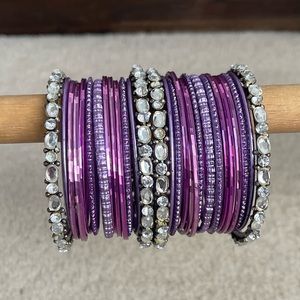 Purple and Silver Bangles